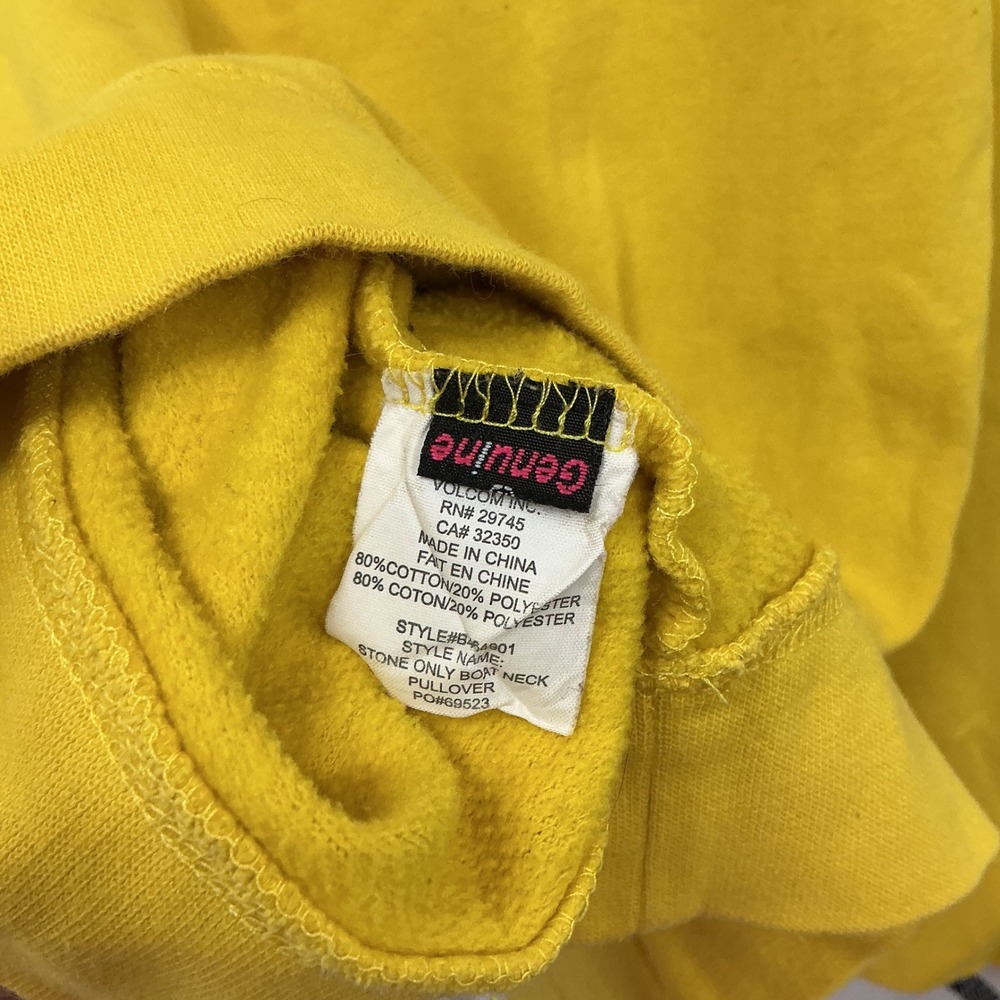 Volcom Yellow Raglan Crew Neck Pullover Sweatshirt Women's Small‎ Y2K - Picture 6 of 6